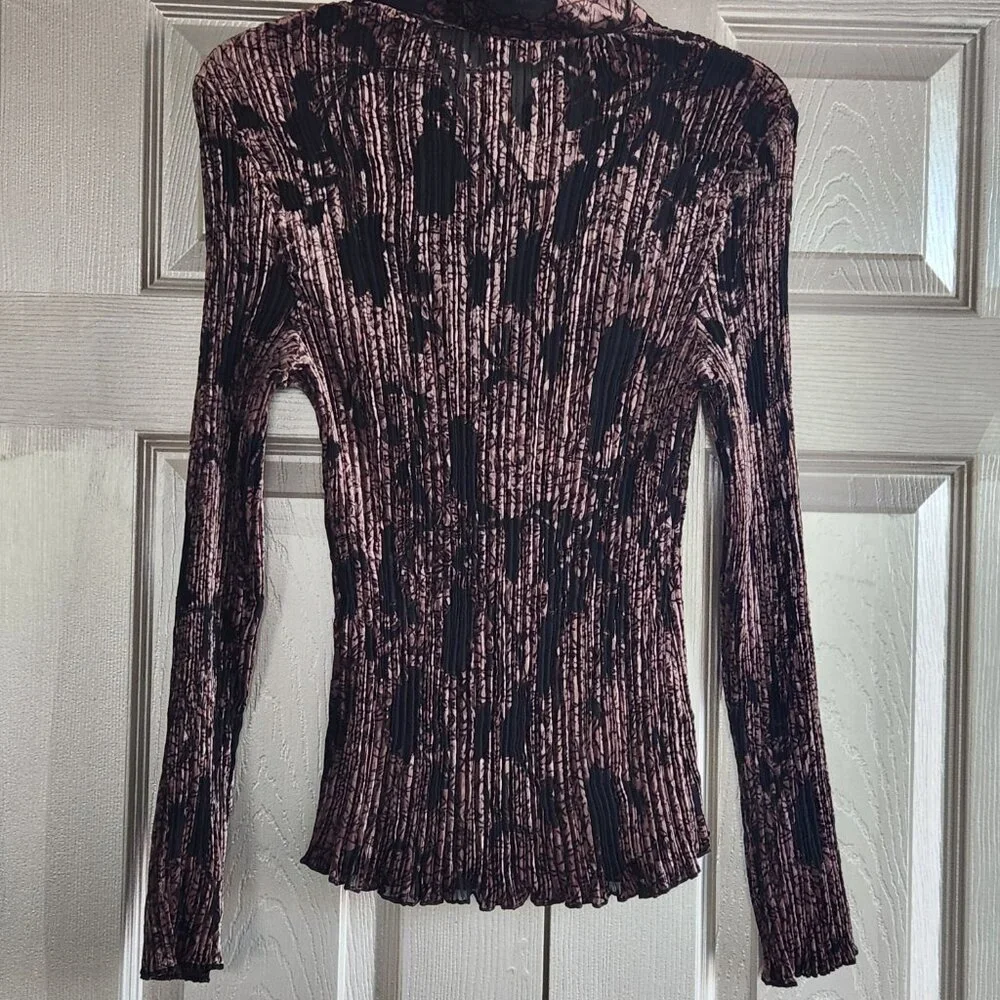 Vintage Velour See through LS Shirt Size L - Picture 3 of 4